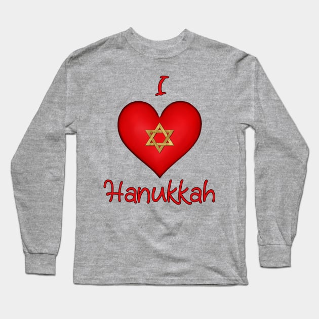 iHeart Hanukkah Long Sleeve T-Shirt by SpiceTree